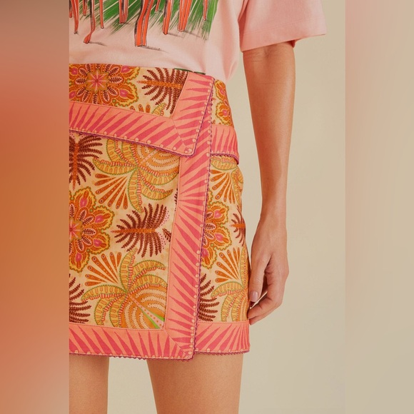 Farm Rio Sand Palm Scarf Skirt - Picture 2 of 12